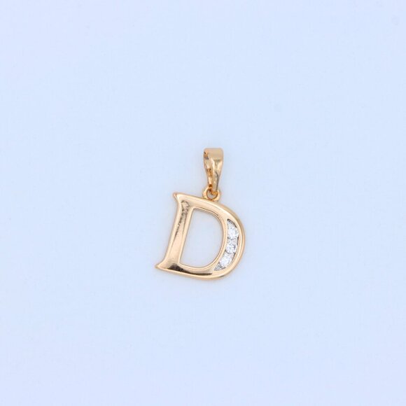 "Rose Gold Letter D Pendant with Crystals – 18K Gold Plated Charm, XPPT1353 - Picture 8 of 13